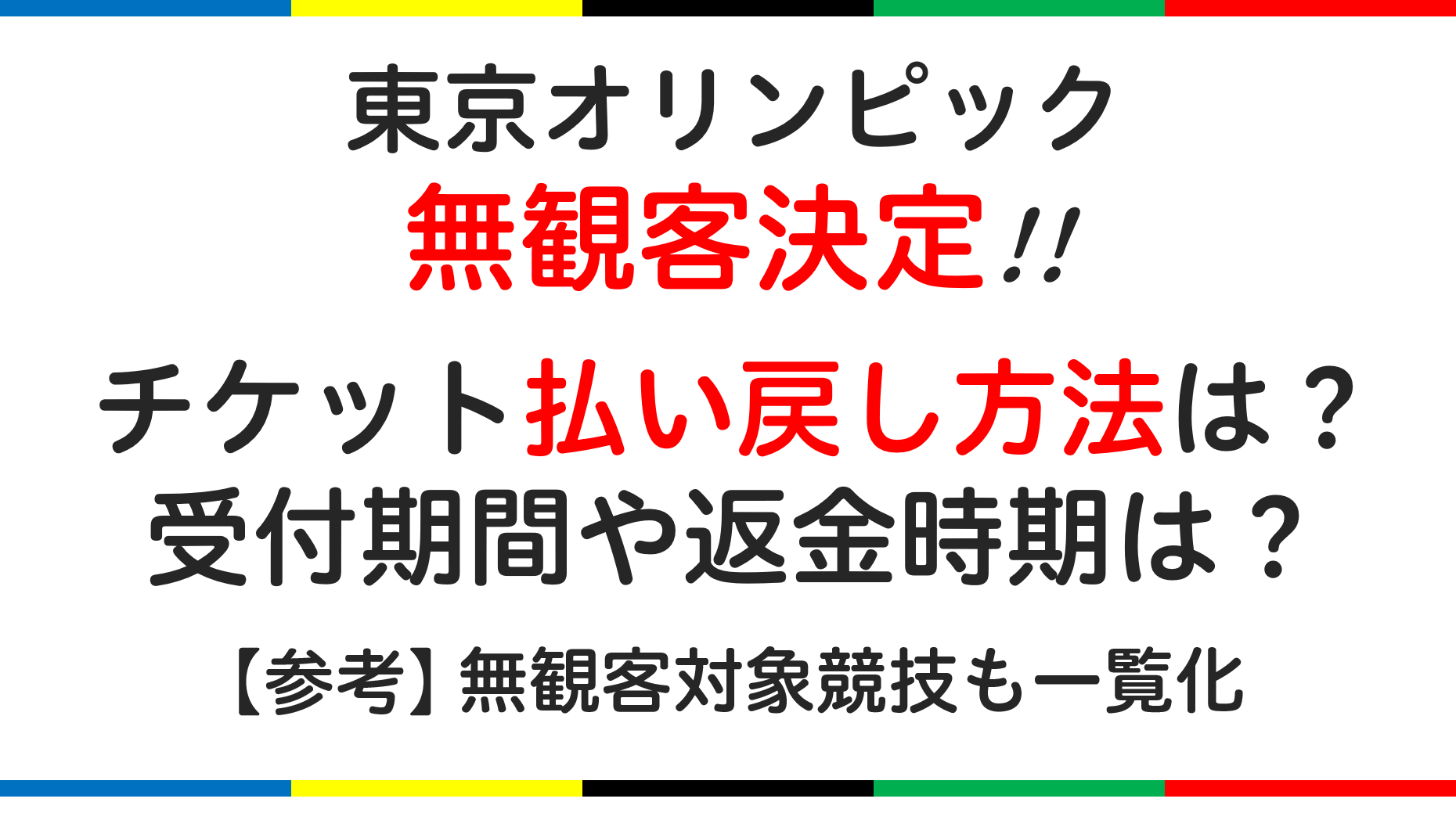 東京オリンピック払い戻し方法